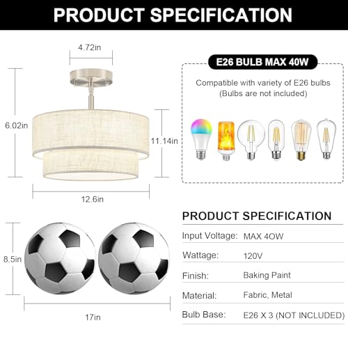 Semi Flush Mount Ceiling Light