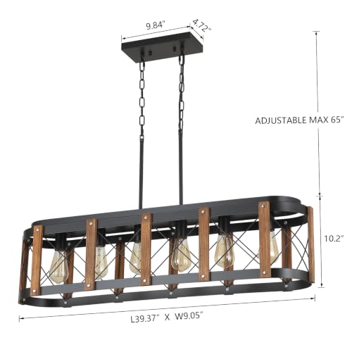Rustic Farmhouse Wood Kitchen Island Lighting