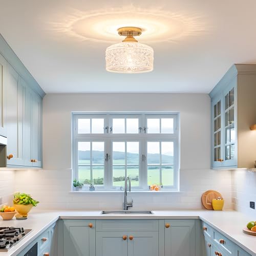 Gold Semi Flush Mount Ceiling Light