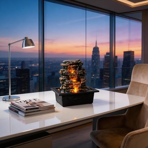 Tabletop Waterfall Fountain with LED Light
