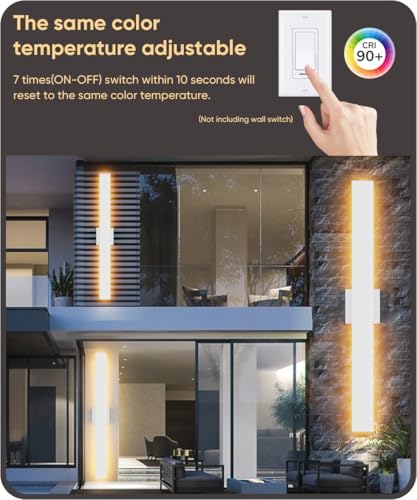 31.5" LED Outdoor White Wall Sconce (2 Count)
