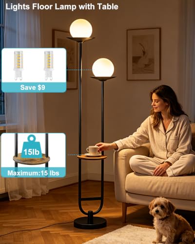 63IN Black Floor Lamp with U Pole (2 Count)