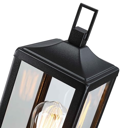 17 Inch Outdoor Lamp Post Light Dusk to Dawn Outside Lamp Posts Outdoor Lighting Exterior Gate Post Lights Photocell Pillar Lantern