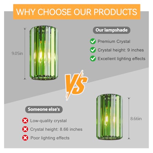 Modern Crystal Pendant Light Mini Dark Green Chandeliers Adjustable Pendant Lights Fixture for Kitchen Island Dinning Room Corridor Bedroom (3 Count)