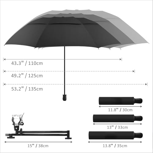 Patio Umbrellas Beach Chair Umbrella with Clamp Clip on Umbrellas for Chair UPF 50+ 53 Inches Adjustable Sun Umbrella for Camping Outdoor