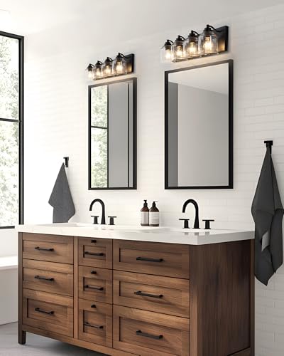 32" 4 Light Farmhouse Bathroom Vanity Light with Bubble Glass (4 Count)