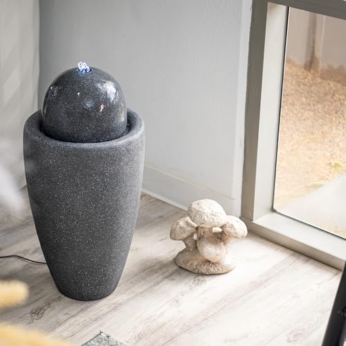 26" Modern Sphere Water Fountain with LED Light