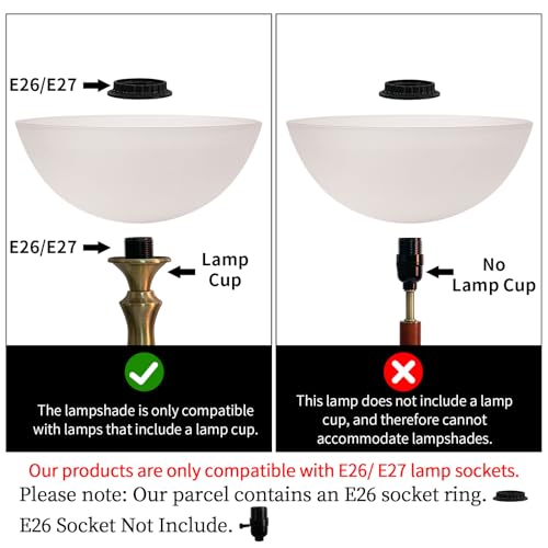 Glass Lamp Shade Replacement for Torchiere Floor Lamps