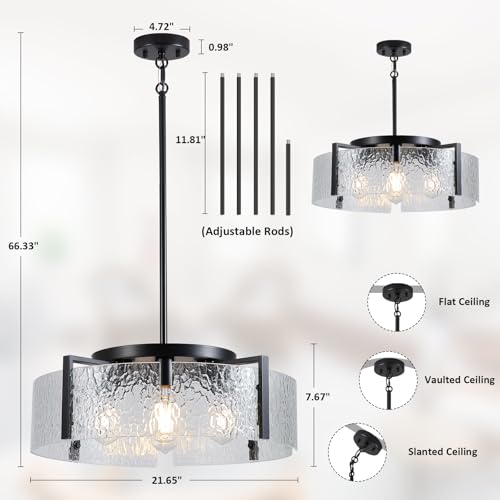 Black Chandelier for Dining Room Light Fixture