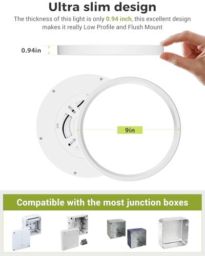 1PACK LED Flush Mount Ceiling Light Fixture White