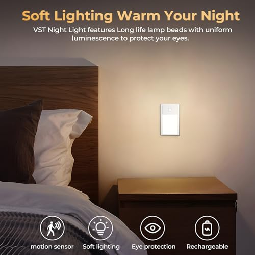 3 Pack Rechargeable Stair Lights Motion Sensor 1800mAh Battery Powered (3 Count)