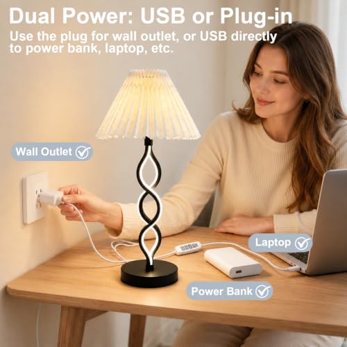Black Modern LED Table Lamp (Black)