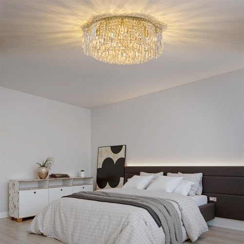 30 inch Flush Mount Crystal Ceiling Lights