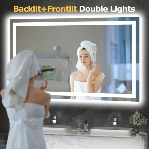 55"X30" LED Bathroom Mirror with Lights