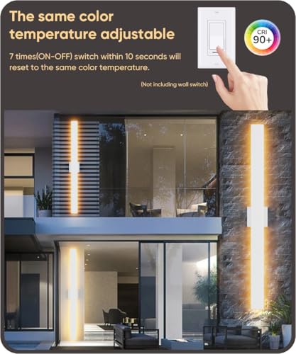 39.4" LED Outdoor White Wall Light (2 Count)