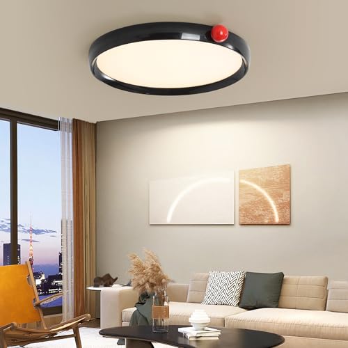 Black Round Flat Panel Light