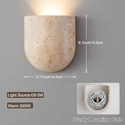 Natural Travertine Wall Sconce
