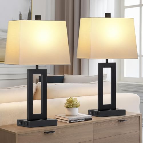 Black Bedside Table Lamp Set of 2 (2 Count)