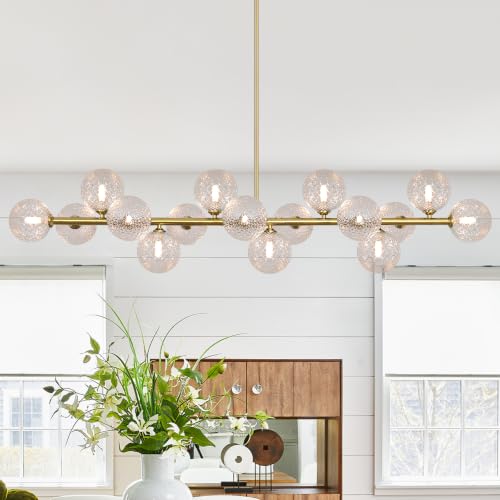 Gold Chandelier Sputnik Linear Chandelier for Dining Room Mid Century Light