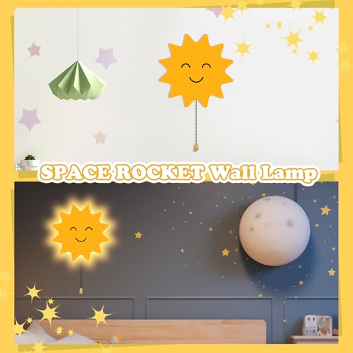 Kids Wall Sun Lamp Night Light Floating Battery Operated Hanging