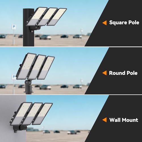 300W Upgraded LED Parking Lot Light with Photocell 45000lm 5000K