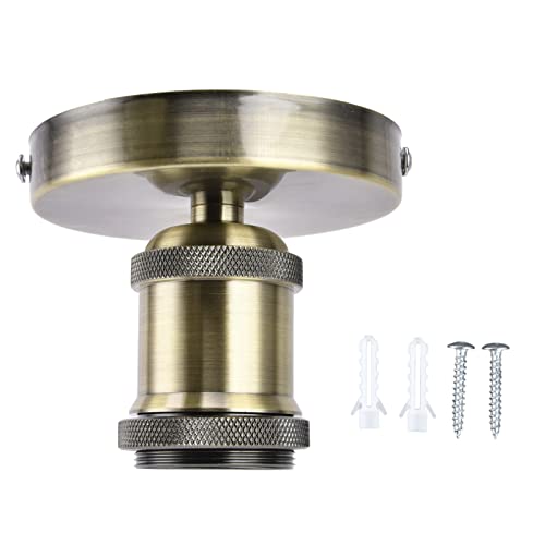 Vintage E26 E27 Lamp Socket Ceiling Lamp Holder with Accessories for Kitchen Bedroom Living Room 100‑240VAntique Green