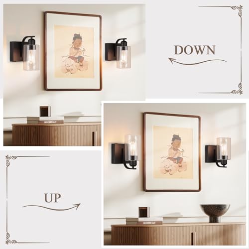 8 Inch Battery Operated Wall Sconces Set of 2 (2 Count)