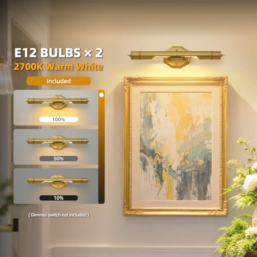 Brass Vintage Picture Light Hardwired