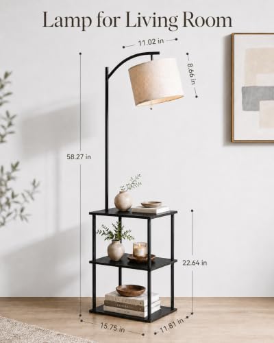 Floor Lamp with Table (Black)