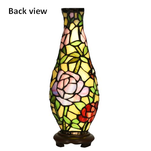A0010 Tiffany Style Vase Table Lamp LED with 3 Lighting Modes and 10 Brightness Dimming