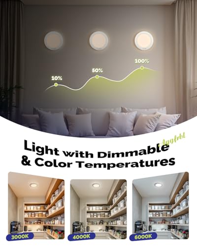 10000mAh Rechargeable Ceiling Light Waterproof Shower Light 4 Pack (4 Count)