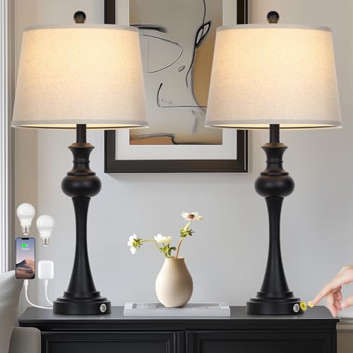 28.75 " 3 Way Touch Control Modern Table Lamp Set of 2 for Living Room (2 Count)