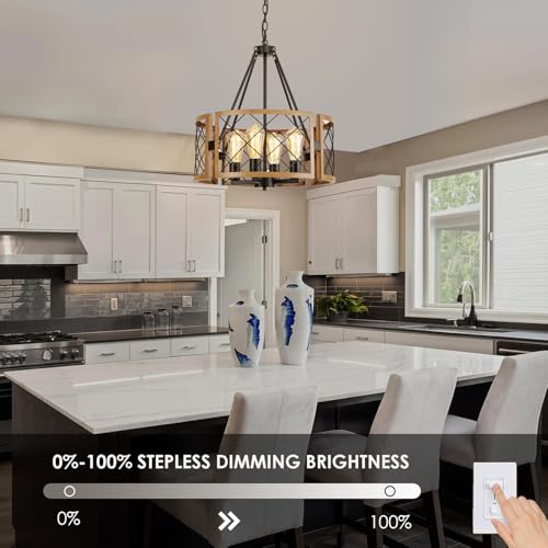 D19'' Farmhouse Chandelier for Dining Room
