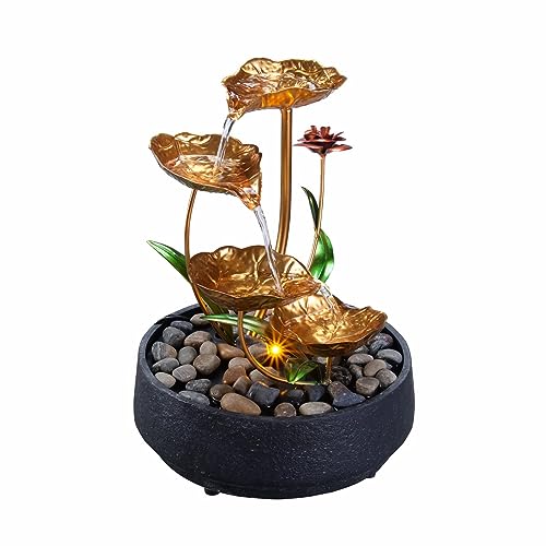 Tabletop Water Fountain Metal Lotus Circulating Fountain
