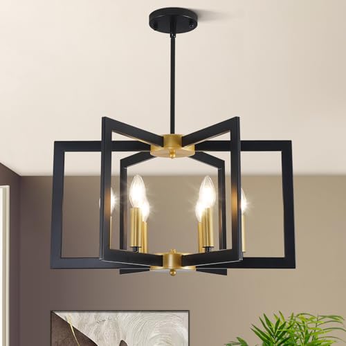 22" Black and Gold Chandelier (6 Count)