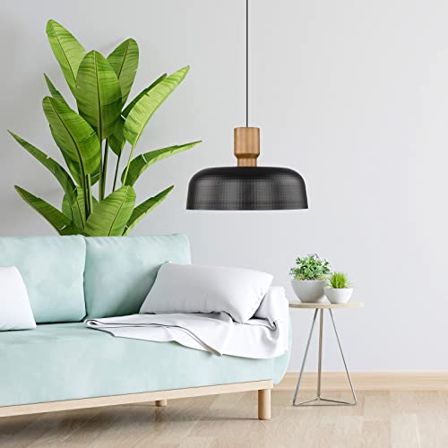 Large Industrial Pendant Light Fixtures 18.1inch Ceiling Hanging Lamp with Hammered Metal Shade