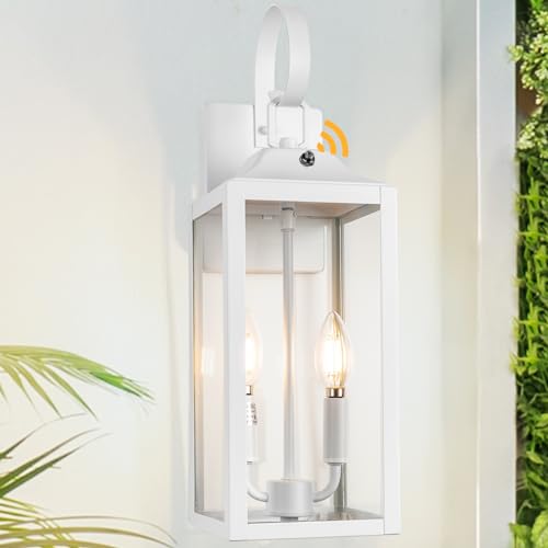 19" White Dusk to Dawn Outdoor Wall Lantern 2