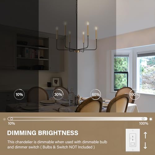 Modern Black and Gold Chandelier for Dining Room