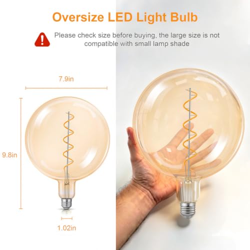 Oversized Amber LED Edison Bulb 60 Watt Equivalent