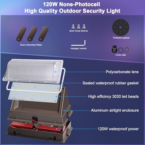 LED Wall Pack Lights Repalces 800W HPS (4 Count)