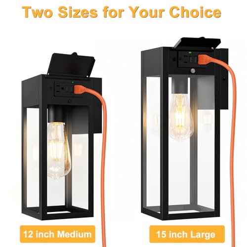 Large Porch Lights with GFCI Outlet