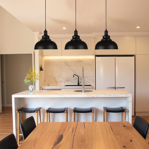 Black Dome Metal Pendant Lights (3 Count)
