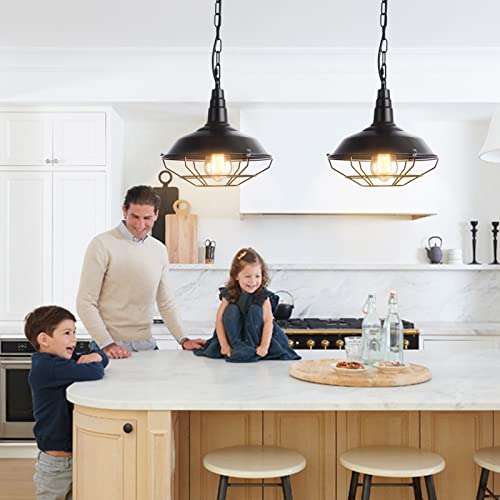 Industrial Pendant Lights 2 Pack Farmhouse Pendant Lights with Adjustable Chain (2 count)