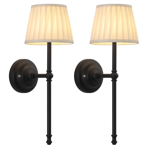 Black Cordless Wall Sconces Set of 2 (2 Count)