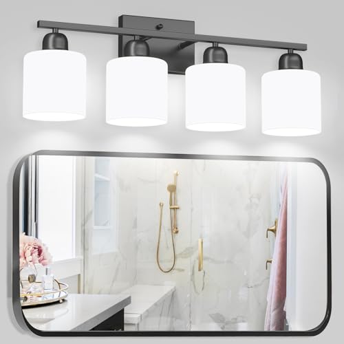 4 Light Black Bathroom Vanity Light