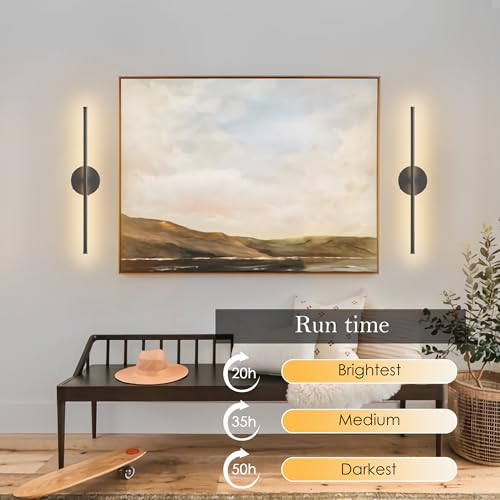 Battery Operated Wall Sconces Set of Two Wireless Wall Lights (2 Count)