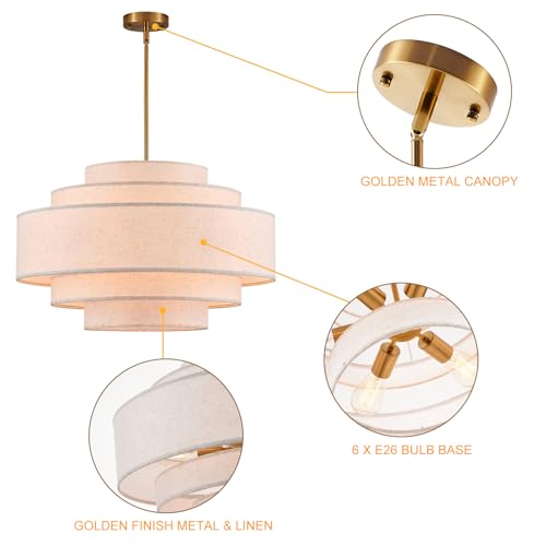 25.6" Modern Large Drum Chandelier