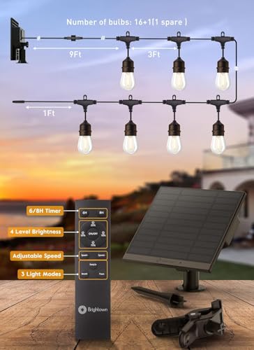 55FT Solar String Lights Outdoor