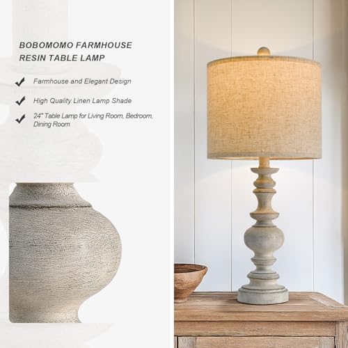 24" Farmhouse Retro Table Lamp Set of 2 (2 Count)