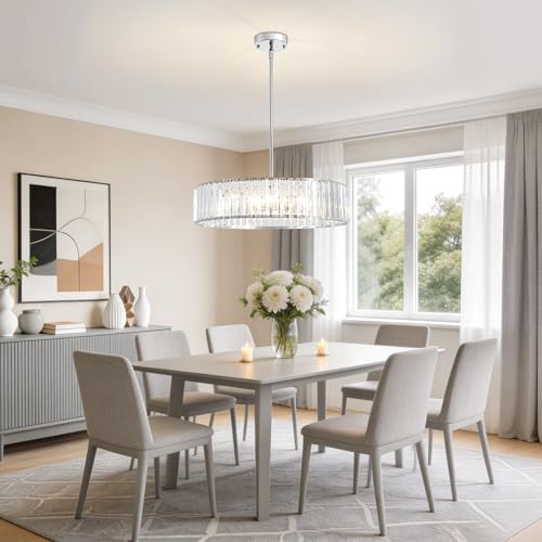 Modern Crystal Chrome Semi Flush Mount Ceiling Light Fixtures 20'' (Chrome / 20 in)
